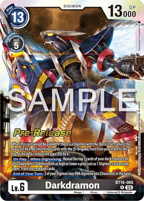 Darkdramon [BT16-065] [Beginning Observer Pre-Release Promos] | Clutch Gaming