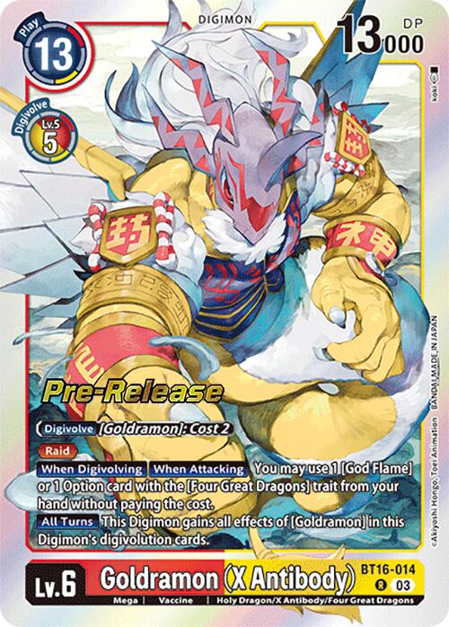 Goldramon (X Antibody) [BT16-014] [Beginning Observer Pre-Release Promos] | Clutch Gaming