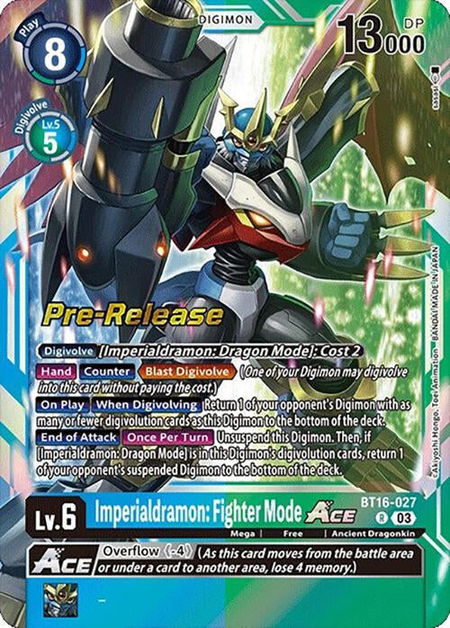 Imperialdramon: Fighter Mode Ace [BT16-027] [Beginning Observer Pre-Release Promos] | Clutch Gaming