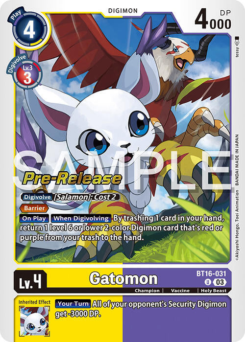 Gatomon [BT16-031] [Beginning Observer Pre-Release Promos] | Clutch Gaming