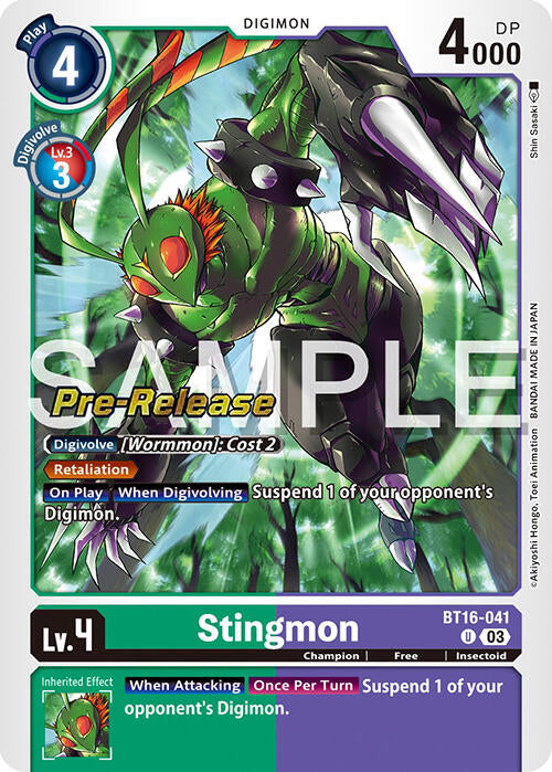 Stingmon [BT16-041] [Beginning Observer Pre-Release Promos] | Clutch Gaming