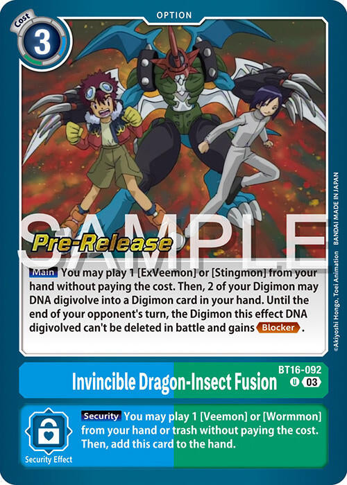 Invincible Dragon-Insect Fusion [BT16-092] [Beginning Observer Pre-Release Promos] | Clutch Gaming