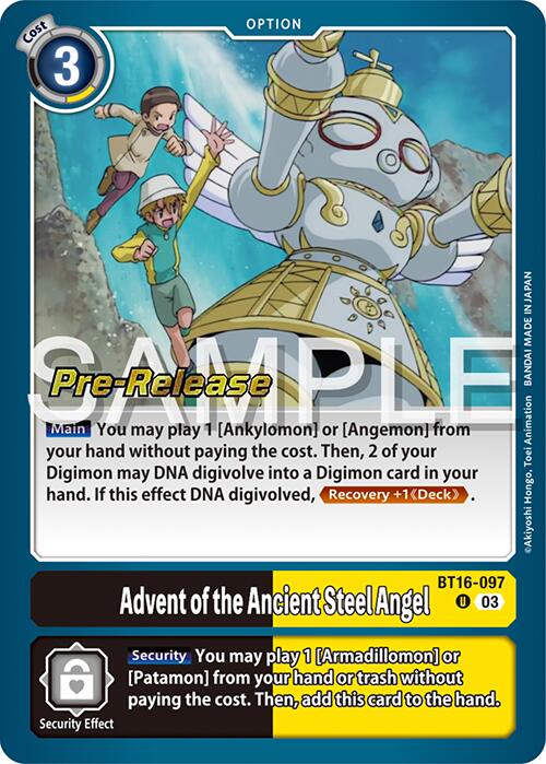 Advent of the Ancient Steel Angel [BT16-097] [Beginning Observer Pre-Release Promos] | Clutch Gaming