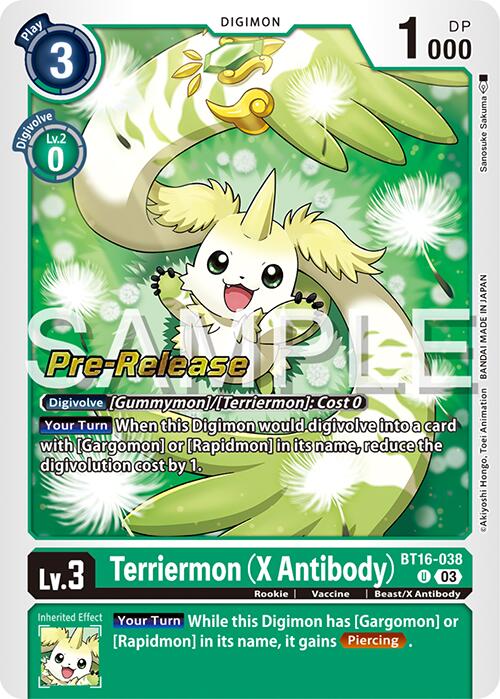 Terriermon (X Antibody) [BT16-038] [Beginning Observer Pre-Release Promos] | Clutch Gaming