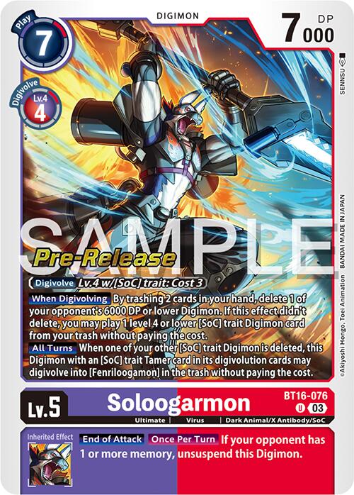 Soloogarmon [BT16-076] [Beginning Observer Pre-Release Promos] | Clutch Gaming