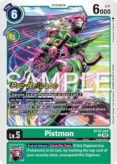 Pistmon [BT16-044] [Beginning Observer Pre-Release Promos] | Clutch Gaming