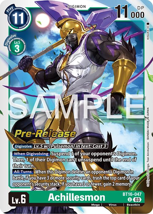 Achillesmon [BT16-047] [Beginning Observer Pre-Release Promos] | Clutch Gaming