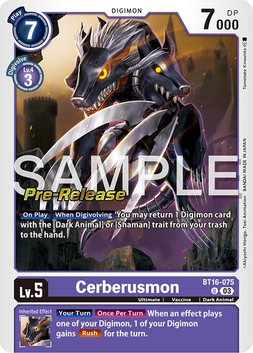 Cerberusmon [BT16-075] [Beginning Observer Pre-Release Promos] | Clutch Gaming