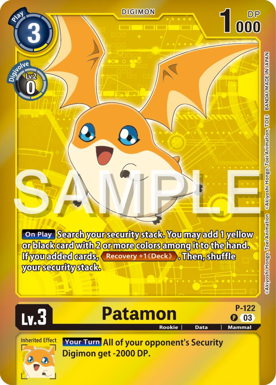 Patamon [P-122] (Digimon Adventure Box 2024) [Promotional Cards] | Clutch Gaming