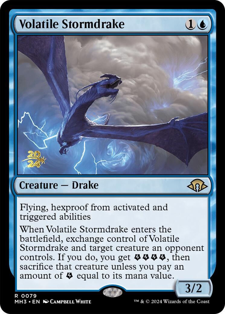 Volatile Stormdrake [Modern Horizons 3 Prerelease Promos] | Clutch Gaming