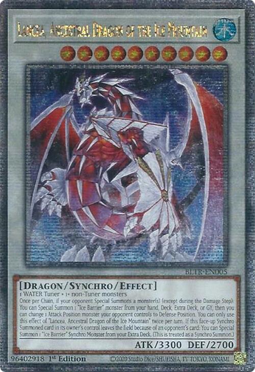 Lancea, Ancestral Dragon of the Ice Mountain (Quarter Century Secret Rare) [BLTR-EN005] Quarter Century Secret Rare | Clutch Gaming