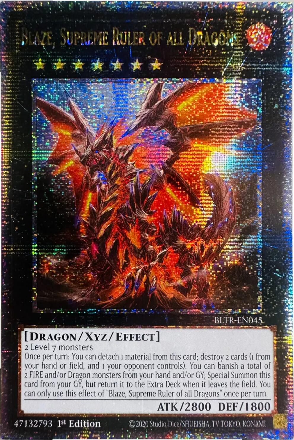 Blaze, Supreme Ruler of all Dragons (Quarter Century Secret Rare) [BLTR-EN045] Quarter Century Secret Rare | Clutch Gaming