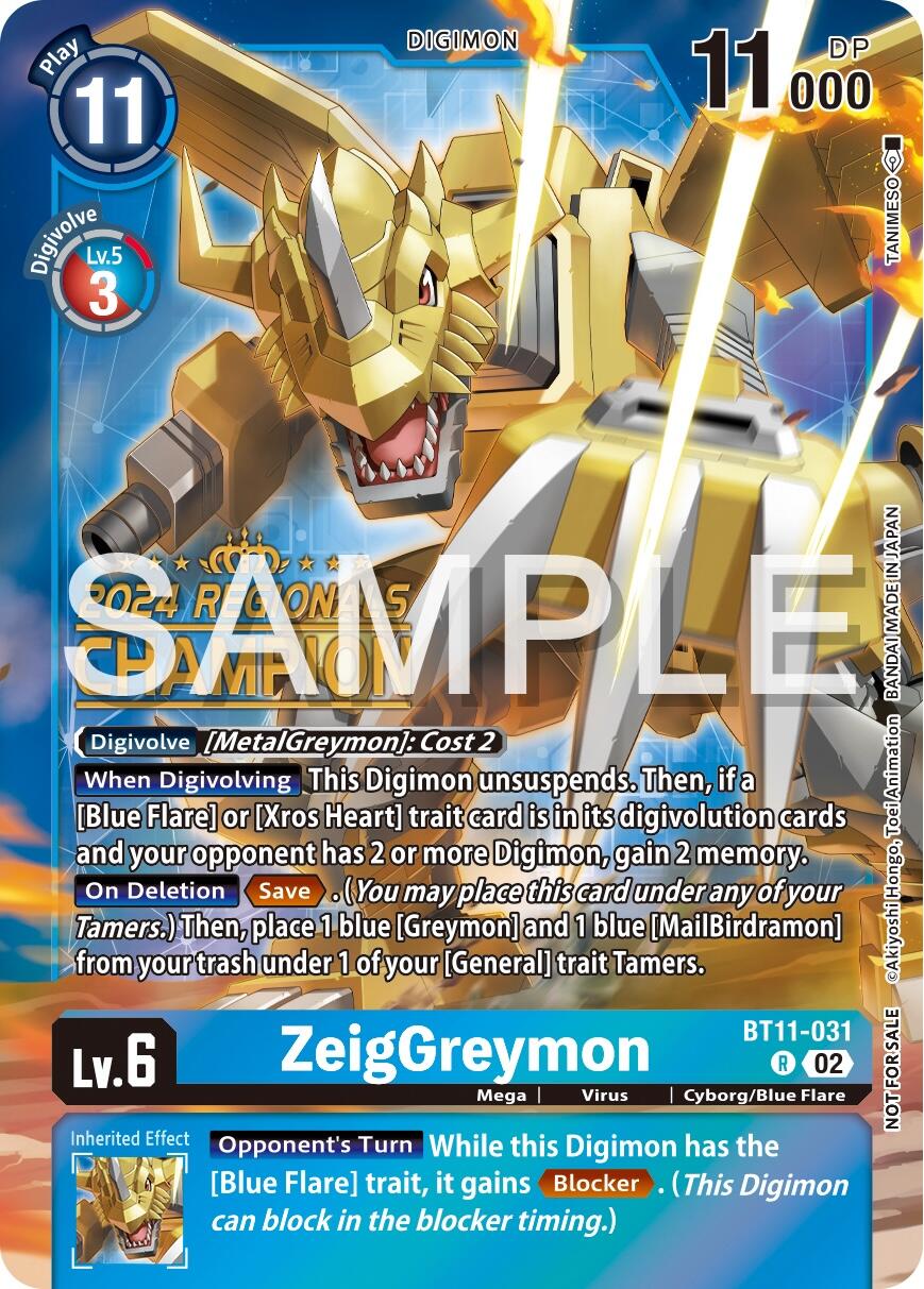 ZeigGreymon [BT11-031] (2024 Regionals Champion) [Dimensional Phase] | Clutch Gaming