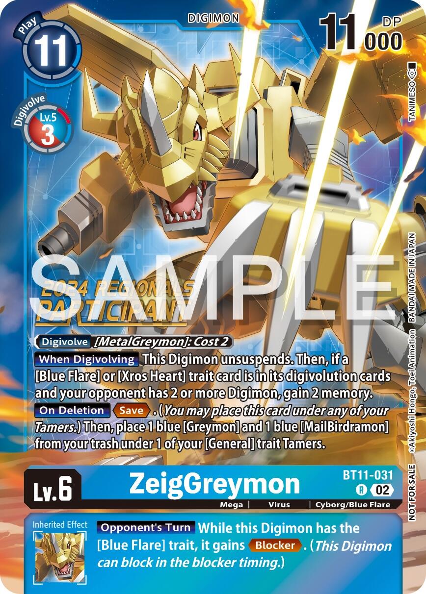 ZeigGreymon [BT11-031] (2024 Regionals Participant) [Dimensional Phase] | Clutch Gaming