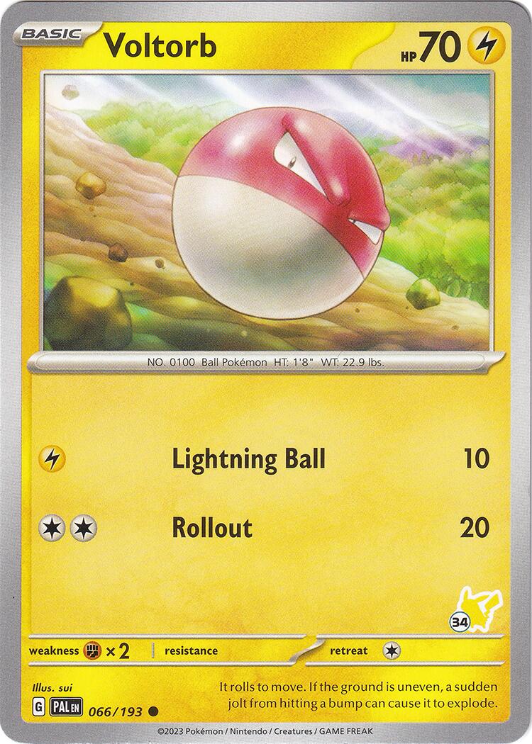 Voltorb (066/193) (Pikachu Stamp #34) [Battle Academy 2024] | Clutch Gaming