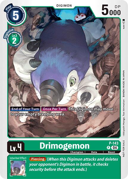 Drimogemon [P-143] (Store Tournament 2024 Jul. – Sep. Participation Pack) [Promotional Cards] | Clutch Gaming