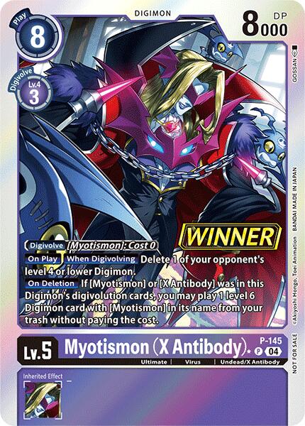 Myotismon (X Antibody) [P-145] (Store Tournament 2024 Jul. – Sep. Winner Pack) [Promotional Cards] | Clutch Gaming