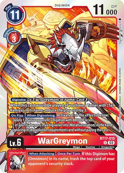 WarGreymon [BT17-015] [Secret Crisis] | Clutch Gaming