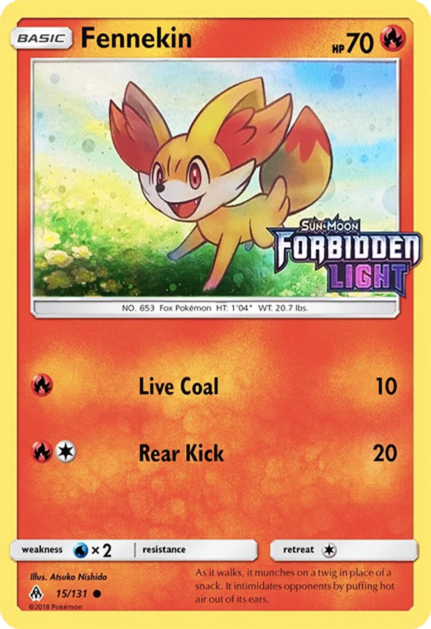 Fennekin (15/131) (Cosmos Holo) (Toys R' Us Promo) [Sun & Moon: Forbidden Light] | Clutch Gaming