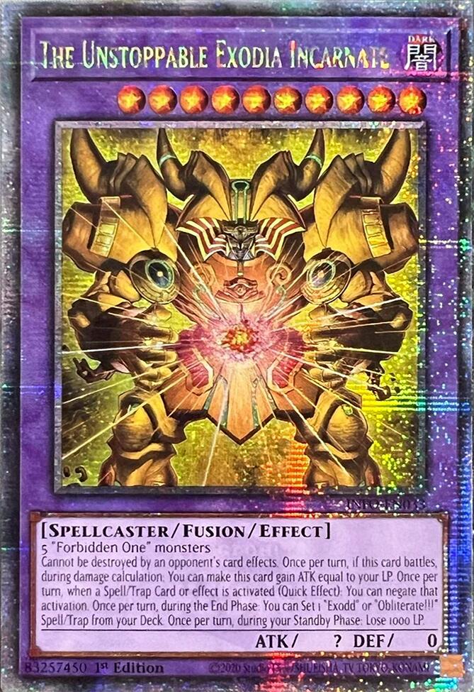 The Unstoppable Exodia Incarnate (Quarter Century Secret Rare) [INFO-EN033] Quarter Century Secret Rare | Clutch Gaming