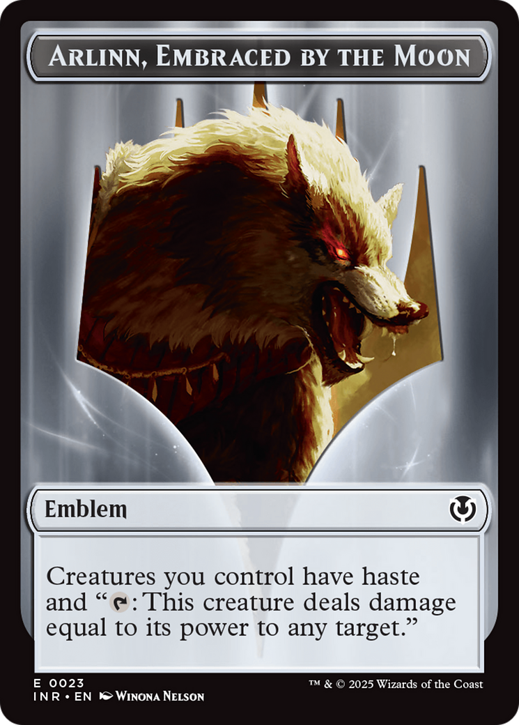 Wolf (0018) // Emblem - Arlinn, Embraces by the Moon Double-Sided Token [Innistrad Remastered Tokens] | Clutch Gaming