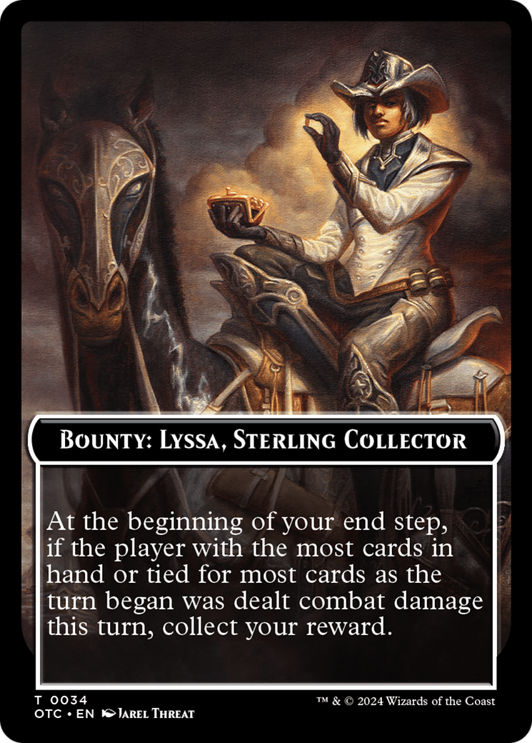 Bounty: Lyssa, Sterling Collector // Bounty Rules Double-Sided Token [Outlaws of Thunder Junction Commander Tokens] | Clutch Gaming