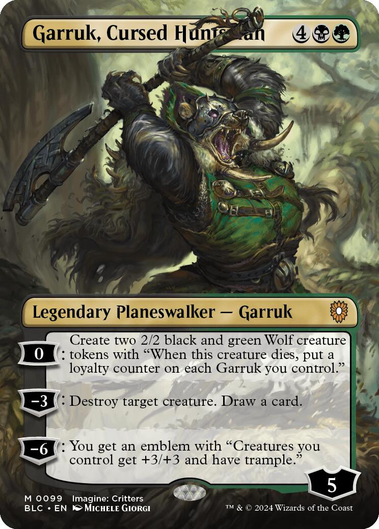 Garruk, Cursed Huntsman (Borderless) [Bloomburrow Commander] | Clutch Gaming