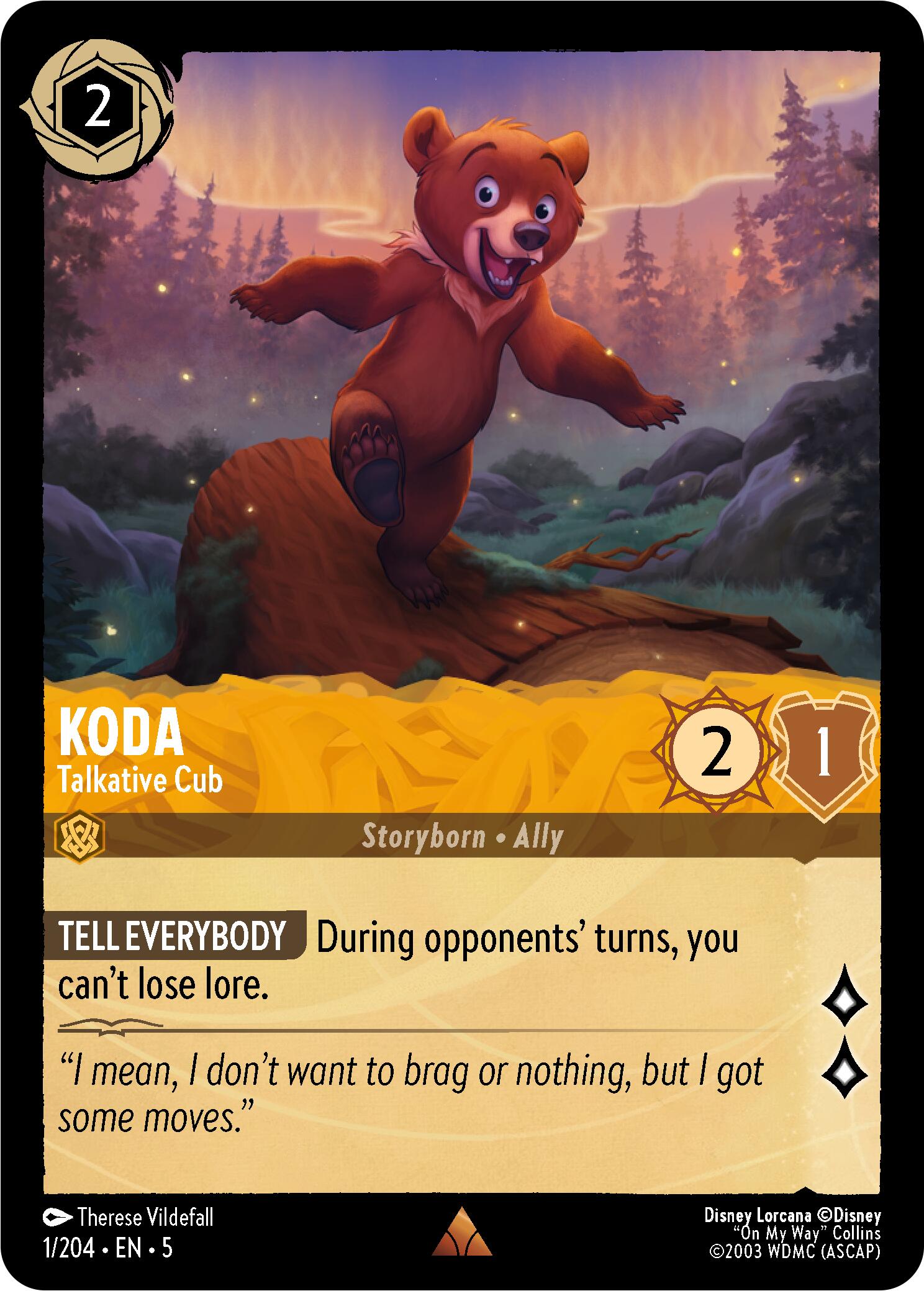 Koda - Talkative Cub (1/204) [Shimmering Skies] | Clutch Gaming
