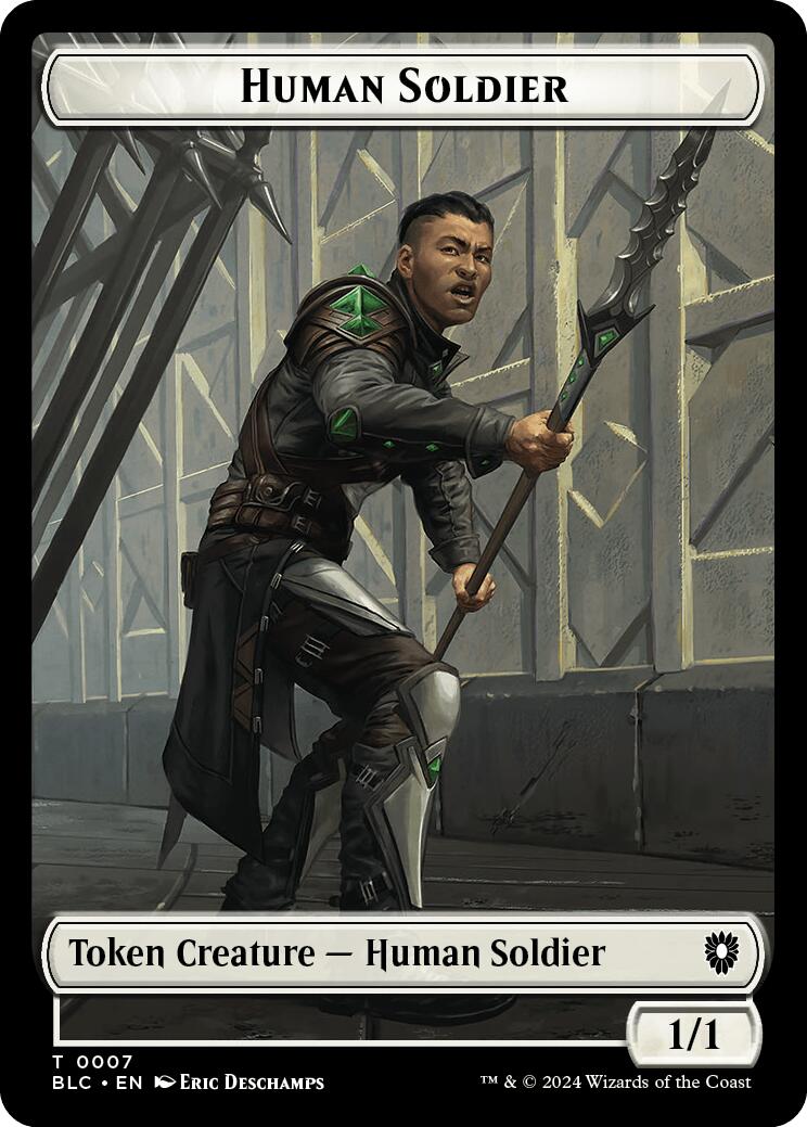 Human Soldier // Wolf (035) Double-Sided Token [Bloomburrow Commander Tokens] | Clutch Gaming