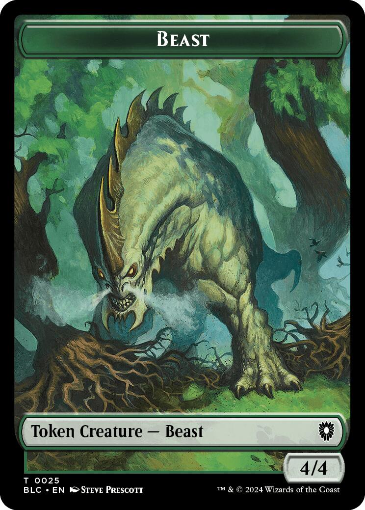 Cat // Beast (025) Double-Sided Token [Bloomburrow Commander Tokens] | Clutch Gaming