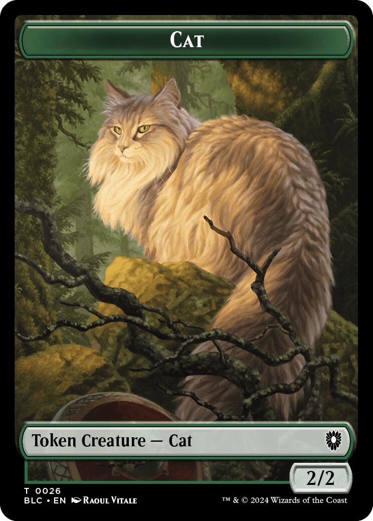 Cat // Beast (025) Double-Sided Token [Bloomburrow Commander Tokens] | Clutch Gaming