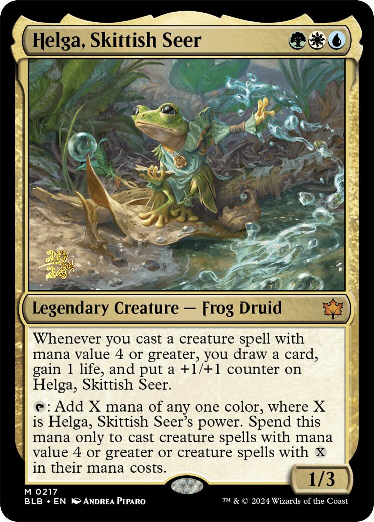 Helga, Skittish Seer [Bloomburrow Prerelease Promos] | Clutch Gaming