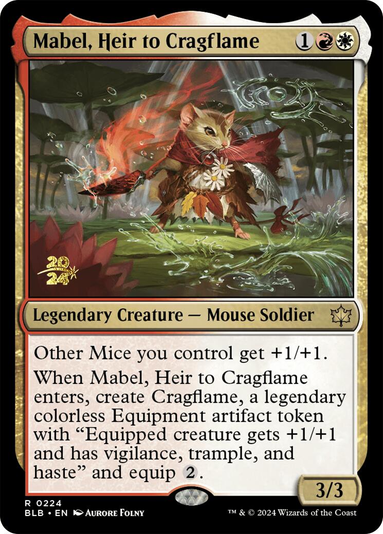 Mabel, Heir to Cragflame [Bloomburrow Prerelease Promos] | Clutch Gaming