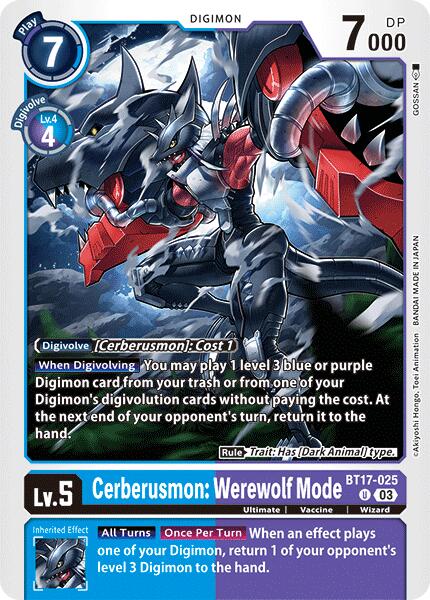 Cerberusmon: Werewolf Mode [BT17-025] [Secret Crisis] | Clutch Gaming