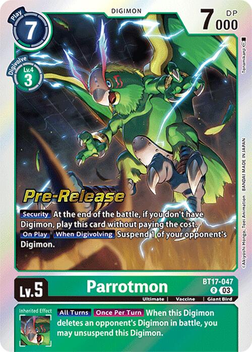 Parrotmon [BT17-047] [Secret Crisis Pre-Release Cards] | Clutch Gaming