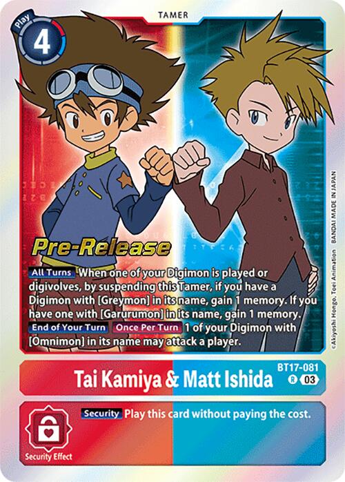 Tai Kamiya & Matt Ishida [BT17-081] [Secret Crisis Pre-Release Cards] | Clutch Gaming