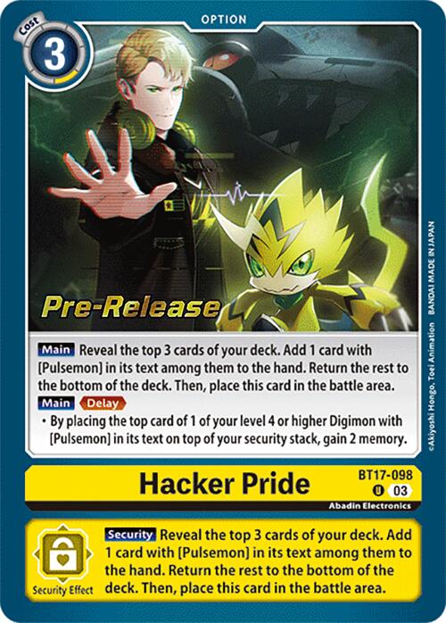 Hacker Pride [BT17-098] [Secret Crisis Pre-Release Cards] | Clutch Gaming