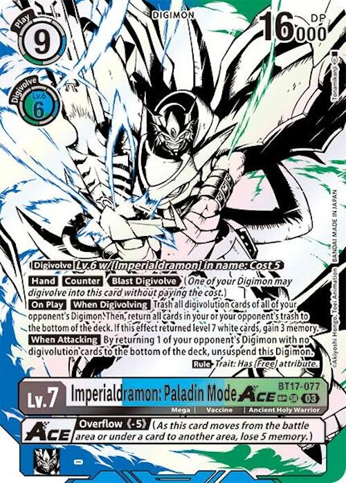 Imperialdramon: Paladin Mode ACE [BT17-077] (Textured) [Secret Crisis] | Clutch Gaming