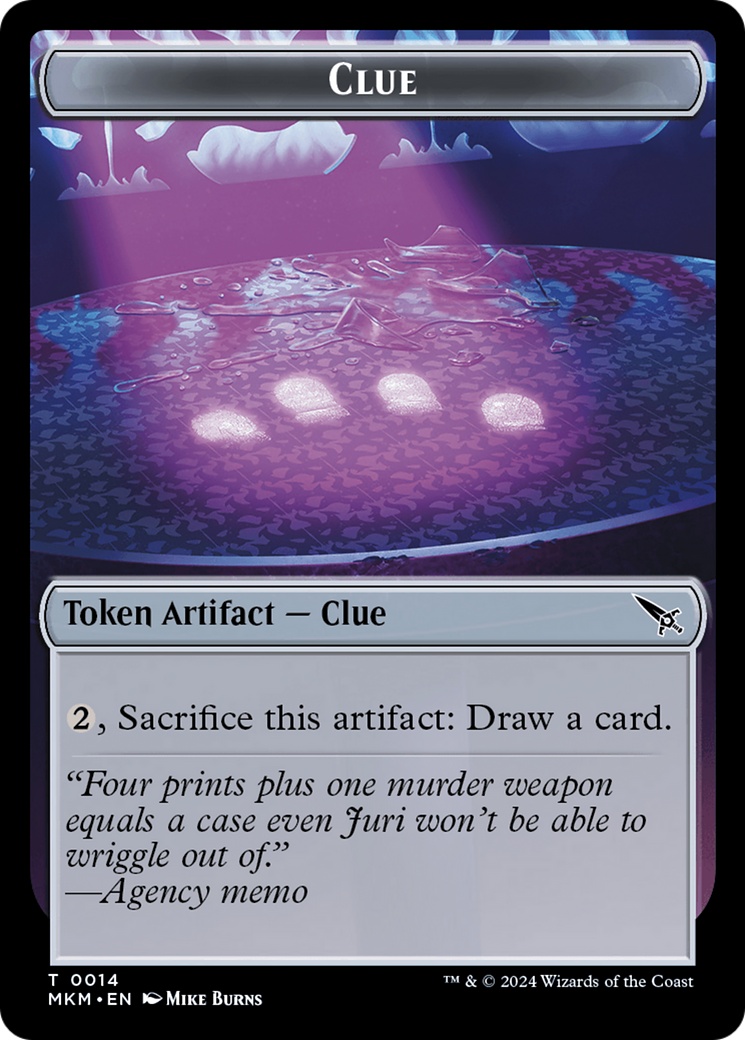 Clue (0014) // A 0041 Double-Sided Token [Murders at Karlov Manor Tokens] | Clutch Gaming