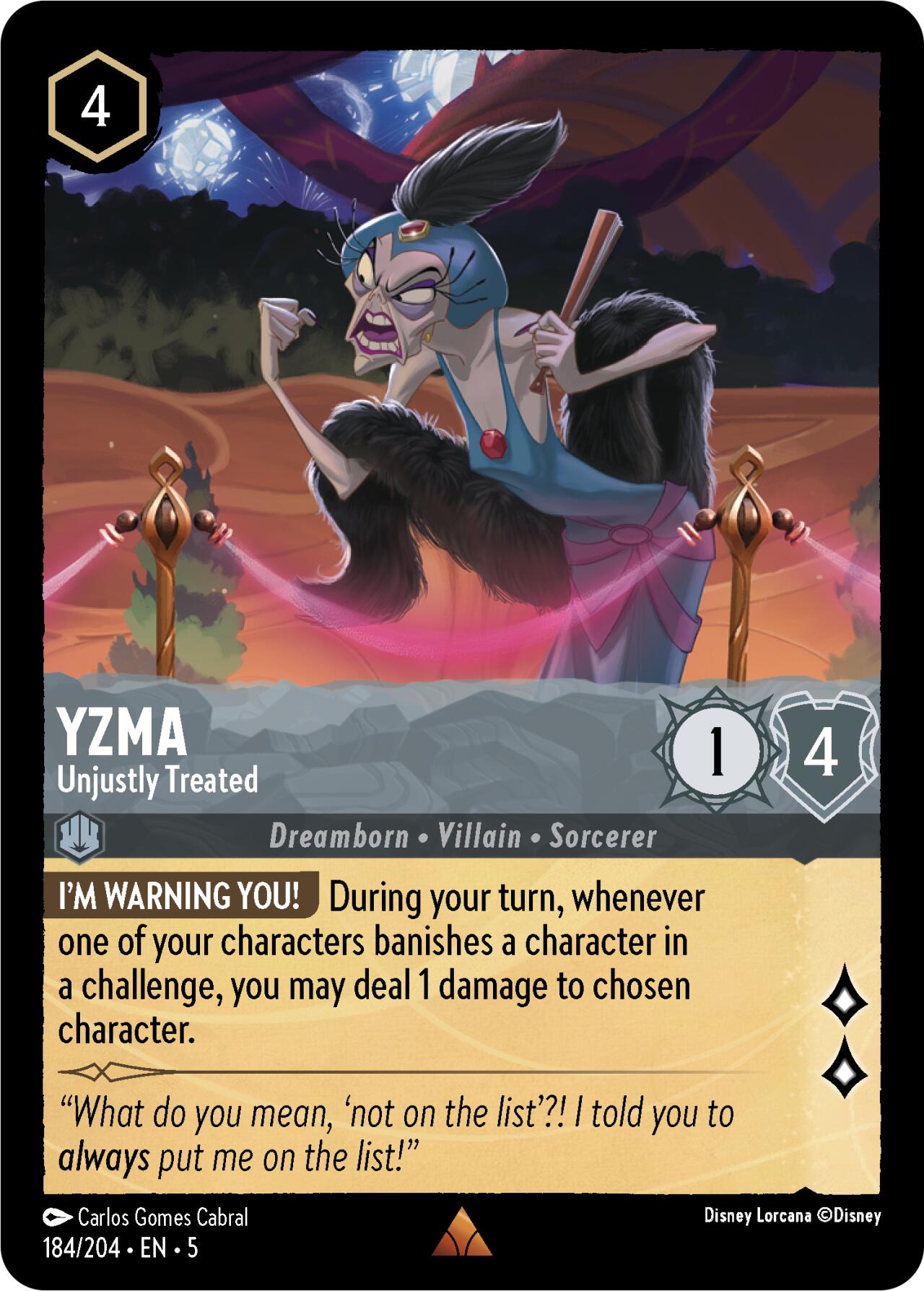 Yzma - Unjustly Treated (184/204) [Shimmering Skies] | Clutch Gaming