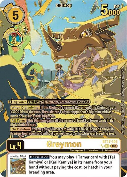 Greymon [BT17-102] (Right) (Textured) [Secret Crisis] | Clutch Gaming