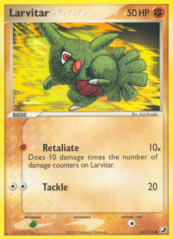 Larvitar (61/115) [EX: Unseen Forces] | Clutch Gaming