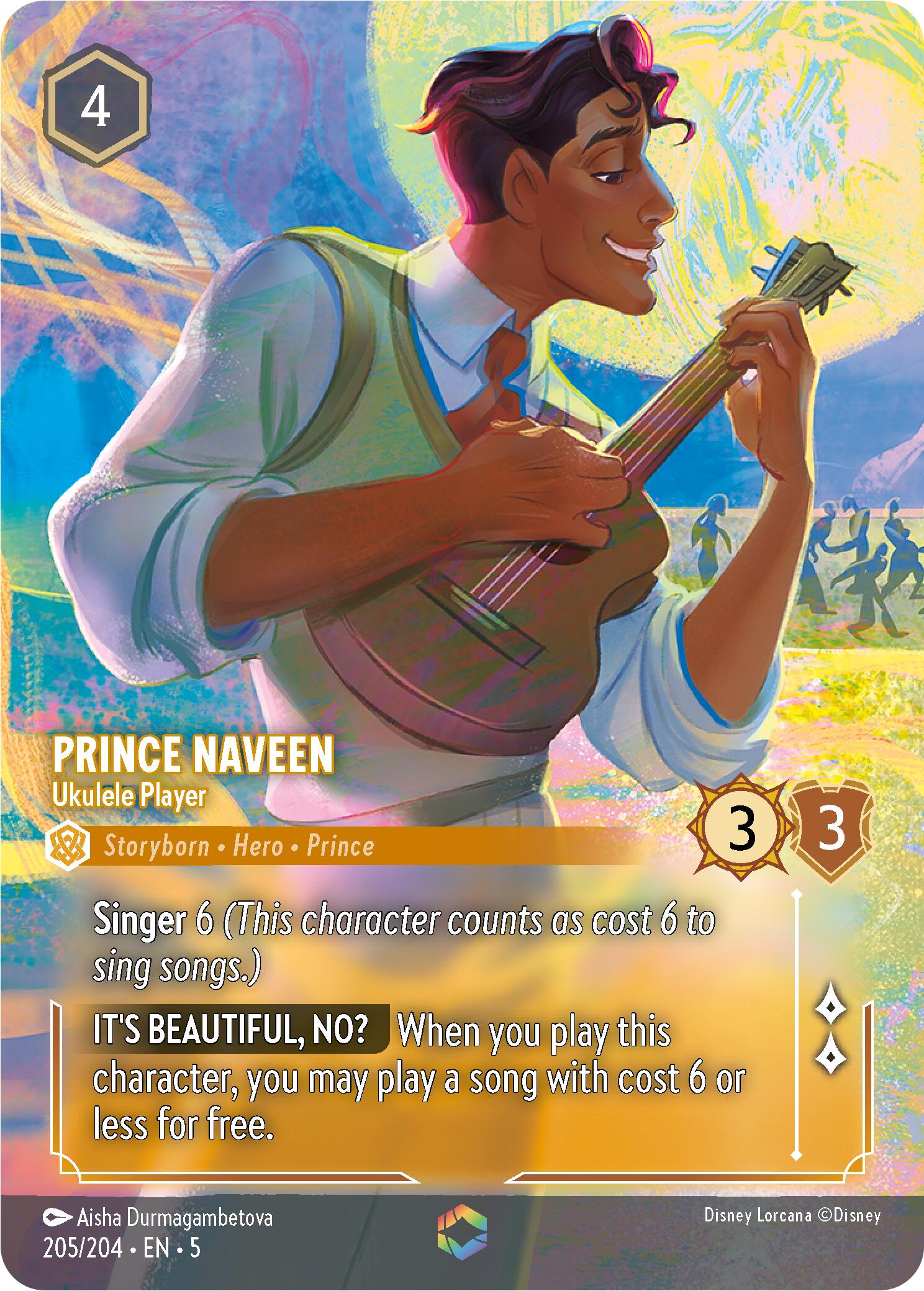 Prince Naveen - Ukulele Player (Enchanted) (205/204) [Shimmering Skies] | Clutch Gaming