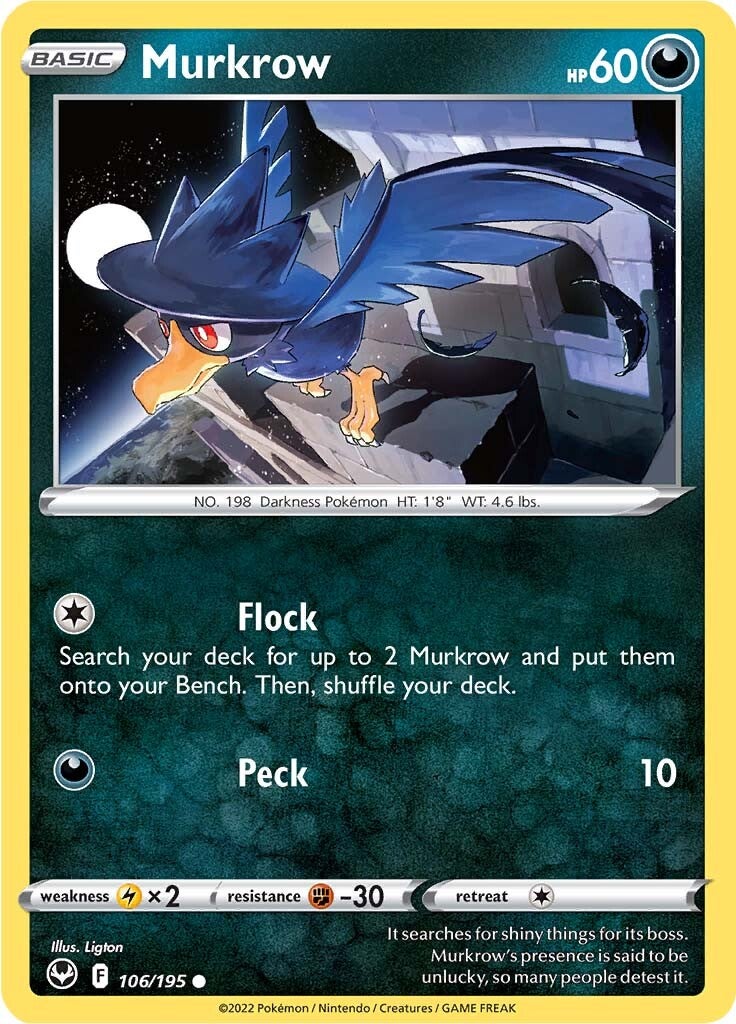 Murkrow (106/195) [Sword & Shield: Silver Tempest] | Clutch Gaming