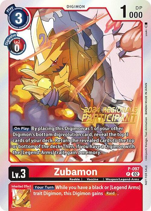 Zubamon [P-097] - P-097 (2024 Regionals Participant) [Digimon Promotion Cards] | Clutch Gaming