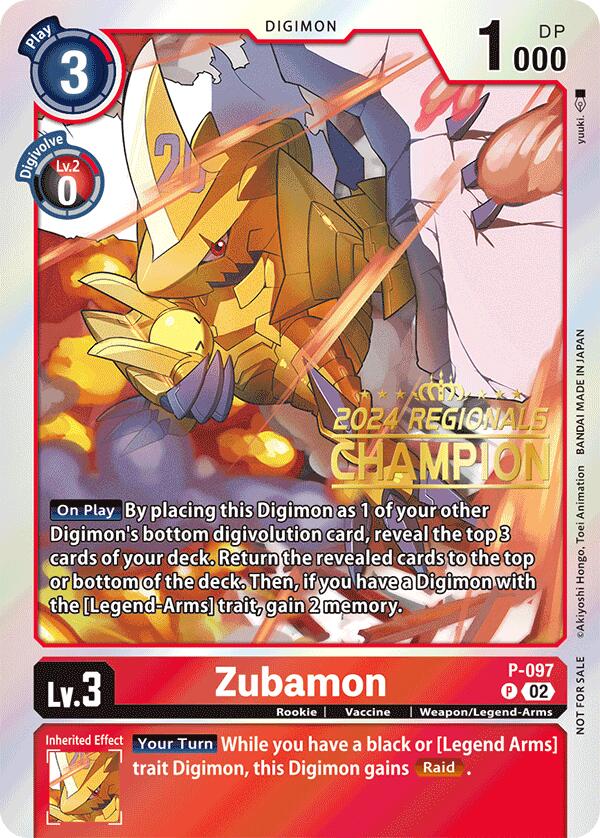 Zubamon [P-097] - P-097 (2024 Regionals Champion) [Digimon Promotion Cards] | Clutch Gaming