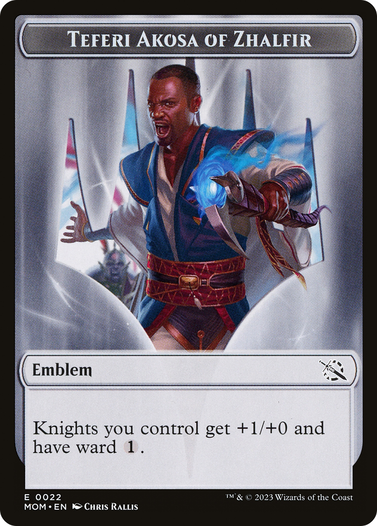 Treasure (21) // Teferi Akosa of Zhalfir Emblem Double-Sided Token [March of the Machine Tokens] | Clutch Gaming