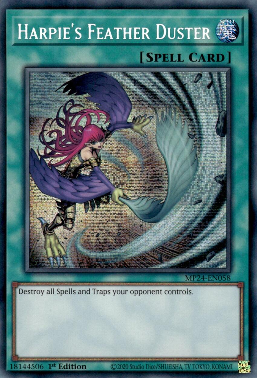 Harpie's Feather Duster (Alternate Art) [MP24-EN058] Prismatic Secret Rare | Clutch Gaming