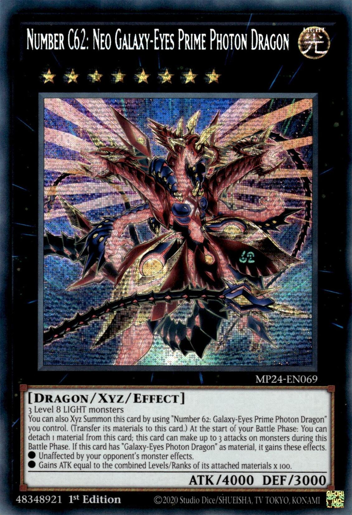 Number C62: Neo Galaxy-Eyes Prime Photon Dragon [MP24-EN069] Prismatic Secret Rare | Clutch Gaming