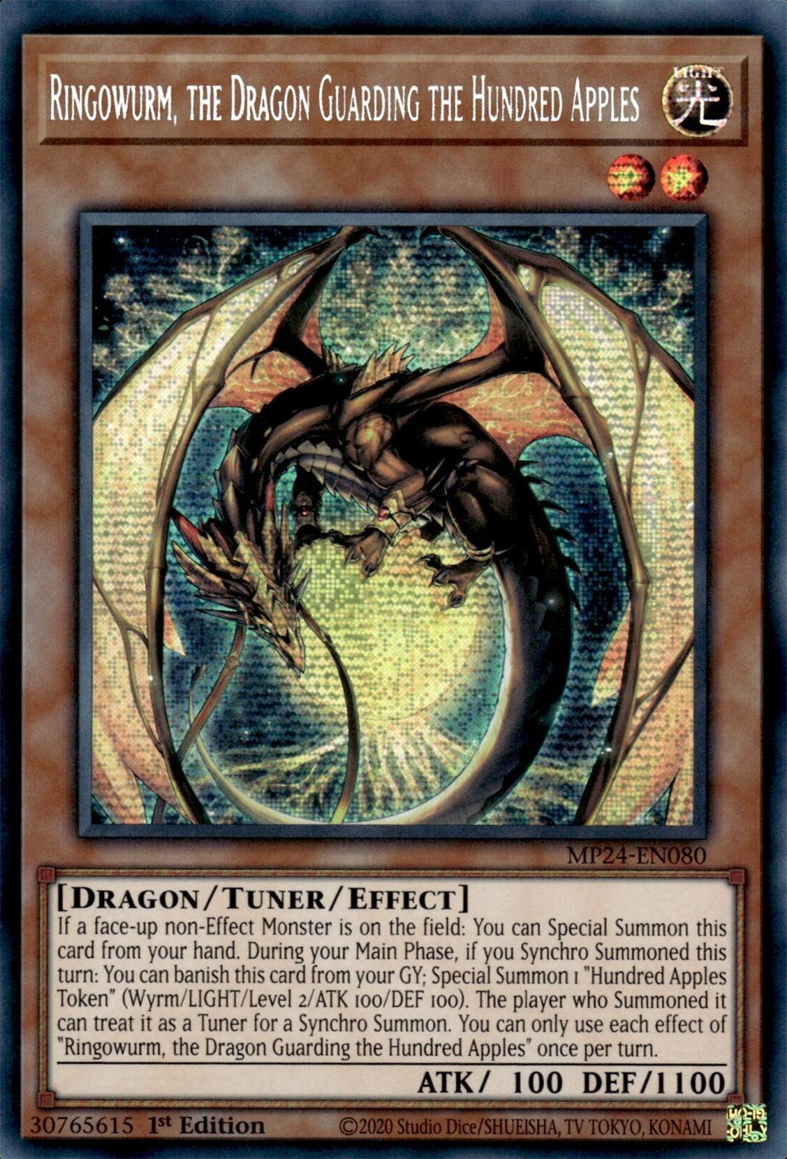 Ringowurm, the Dragon Guarding the Hundred Apples [MP24-EN080] Prismatic Secret Rare | Clutch Gaming